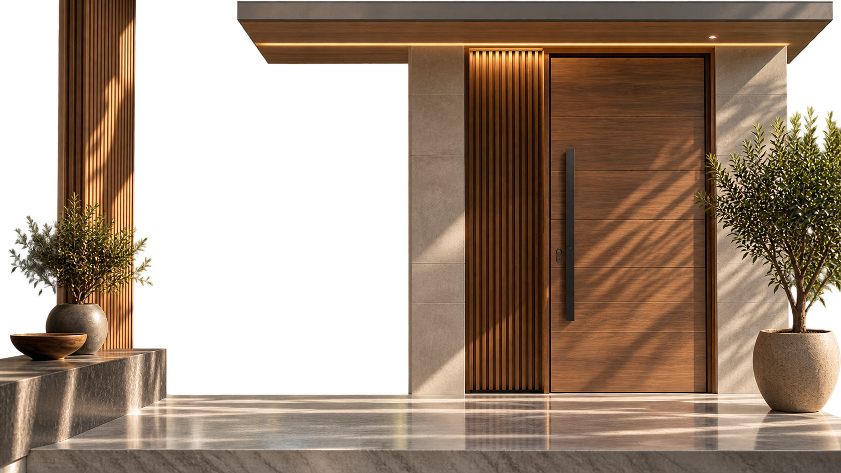 Modern luxury entrance door and architectural facade